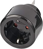 Brennenstuhl Reisestecker / Reiseadapter (Reise-Steckdosenadapter für: Australien, China Steckdose und Schutzkontakt-Stecker) schwarz